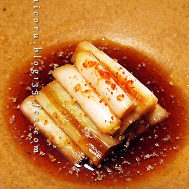 簡単 焼いて漬けるだけ 焼きネギのおひたし レシピ 作り方 By Chicoru 楽天レシピ
